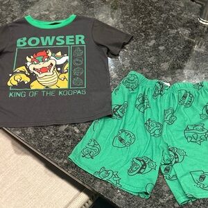 Bowser Kids Pajamas Set - Green and Black